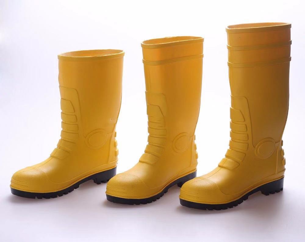 防水防滑防油脂耐化学性双钢(钢头钢底)加固款黄面黑底雨鞋详情图2