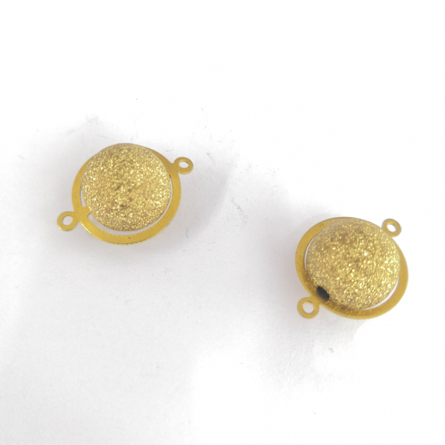 Copper flash sand round bead cover shell two hanging