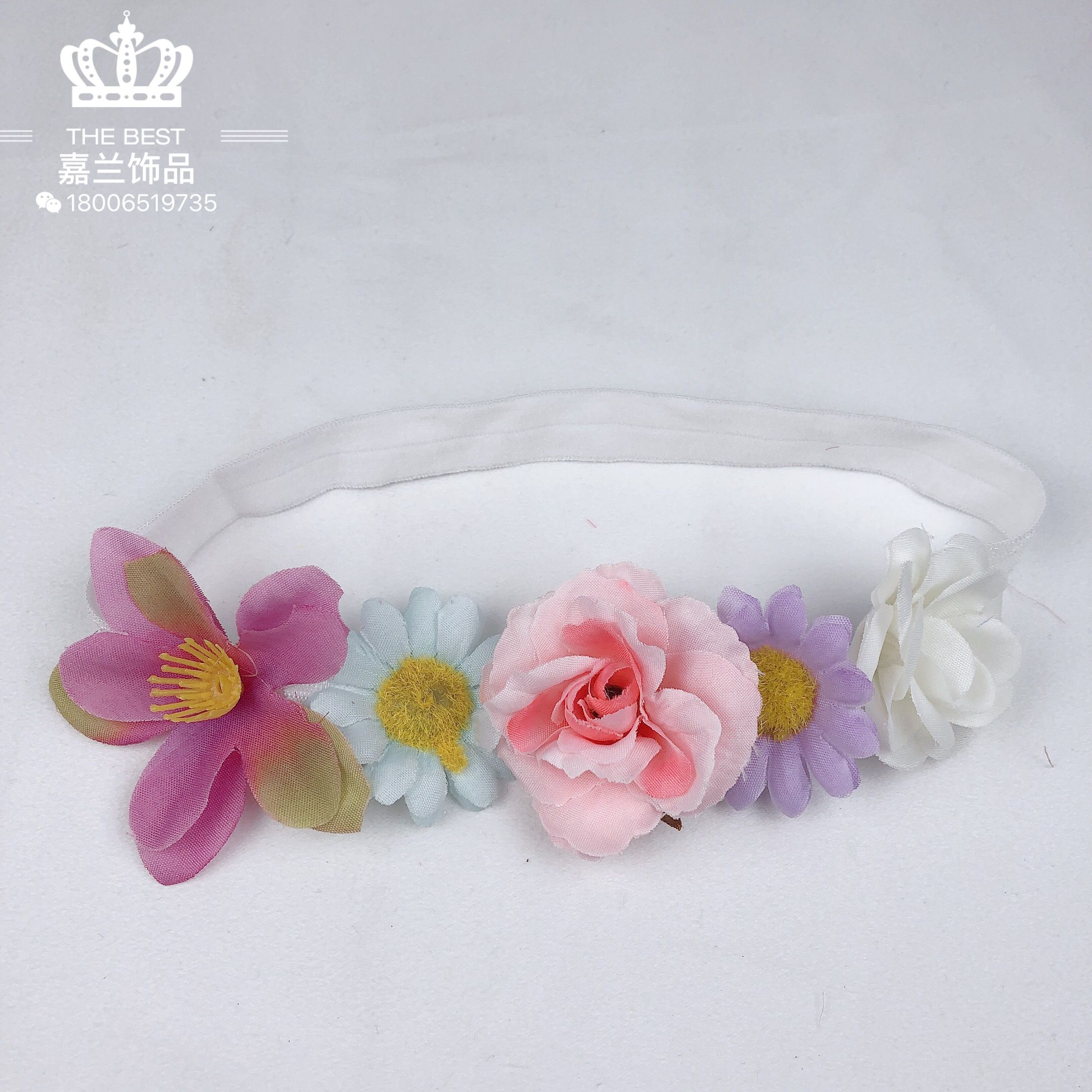 Jialan Korean version baby hair band, cute princess hair tie, 100th birthday photography hair flower, baby girl flower hair accessory