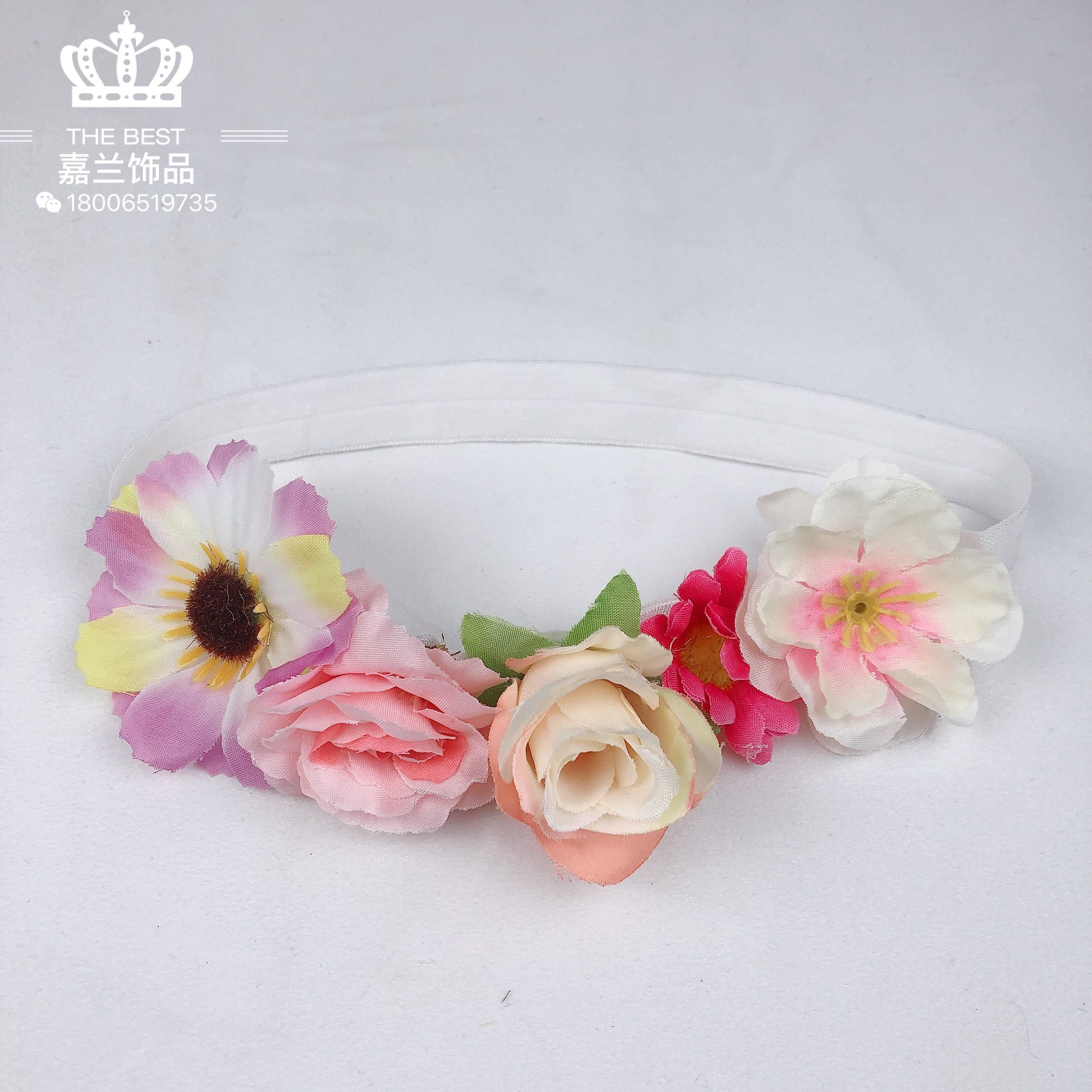 Jialan Factory produces the latest ins European and American hair accessories, children's DIY fabric hair bands, baby bow hair tie and head flower