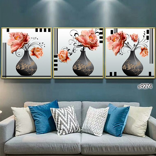 Landscape Seaside Sailboat Painting Core Modern Simple Triplet Frameless Picture Ice Crystal Painting Core Venice Town Landscape Building Item Picture