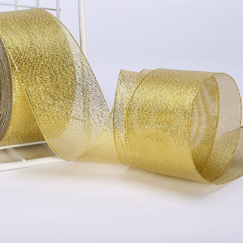 Manufacturers Spot Gold And Silver Onion Belt Various Specifications Gift Packaging Metal Ribbon Gold And Silver Ribbon Wholesale 3.0Cm full figure