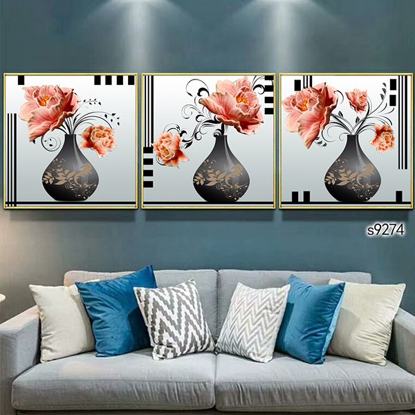 Landscape Seaside Sailboat Painting Core Modern Simple Triplet Frameless Picture Ice Crystal Painting Core Venice Town Landscape Building Specification drawing
