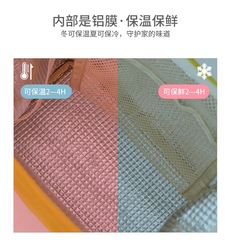 新款大容量保温便当包手提外出上班饭盒袋钢架宝妈便携马卡龙冰包3详情图4