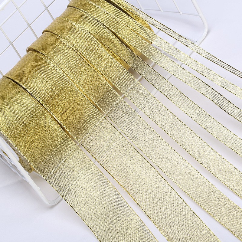 厂家现货金银葱带 各种规格礼品包装金属丝带 金银葱带批发3.0cm详情图2