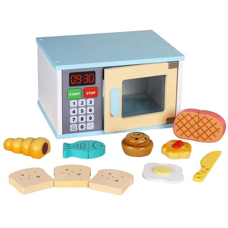 The wooden simulation oven is a children's role-playing toy with rich colors, strong fun, and fine workmanship. It can exercise babies' color recognition and visual ability, cultivate logical thinking ability, and exercise parent-child games pic 10