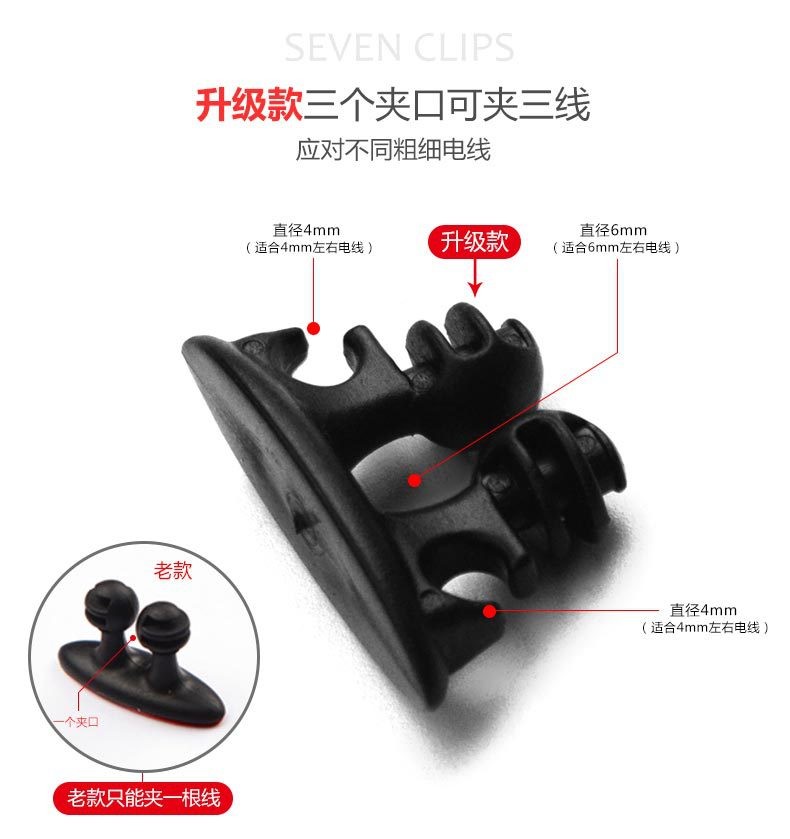 Supply 8 pieces of car navigation, car charging, data cable, fixed clamps, wire clips, multi-functional wire clamps, and wire binding clamps for vehicle installation detail image 3