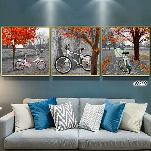 Landscape Seaside Sailboat Painting Core Modern Simple Triplet Frameless Picture Ice Crystal Painting Core Venice Town Landscape Building Specification drawing