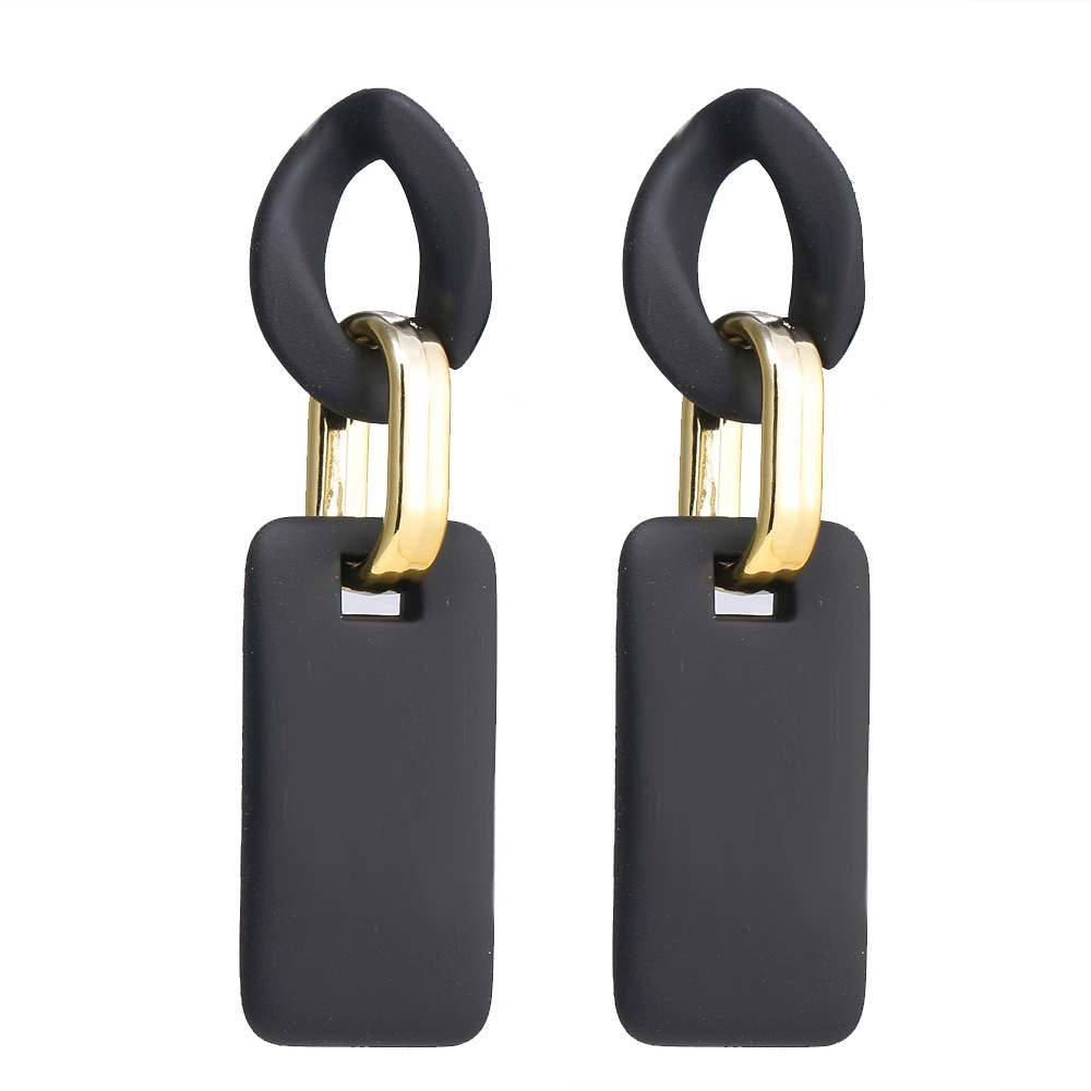 European and American exaggerated geometric chain stud earrings, cross-border new twist pendant trendy earrings EH005
