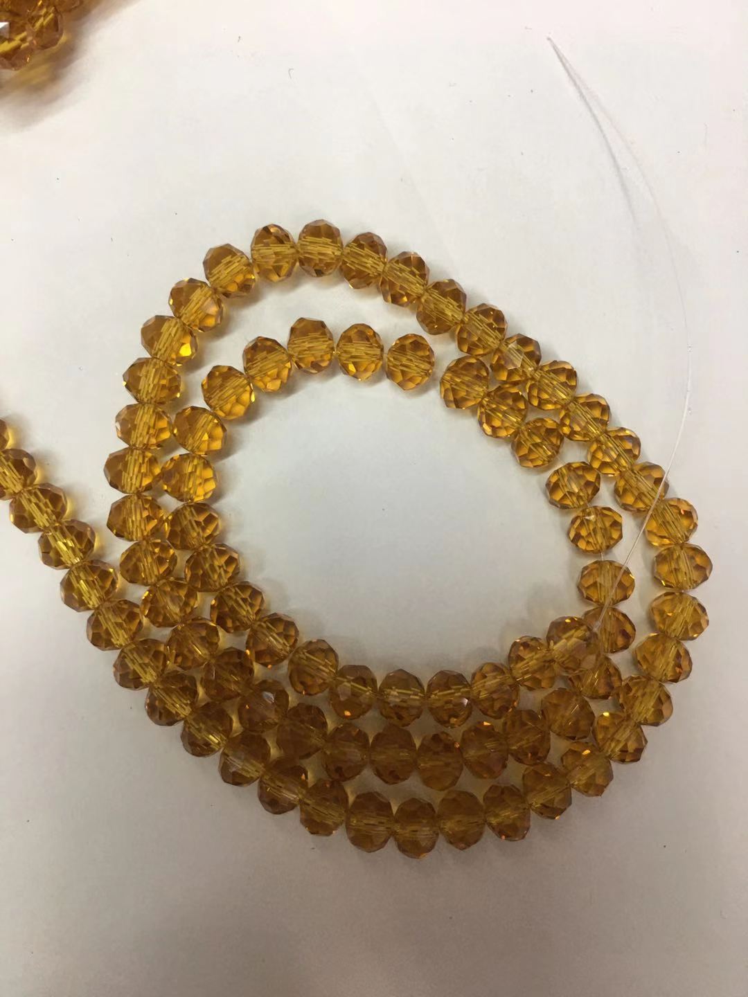 编手链的玻璃珠子散珠水晶diy手工串珠材料扁珠6厘孔兰色详情图2