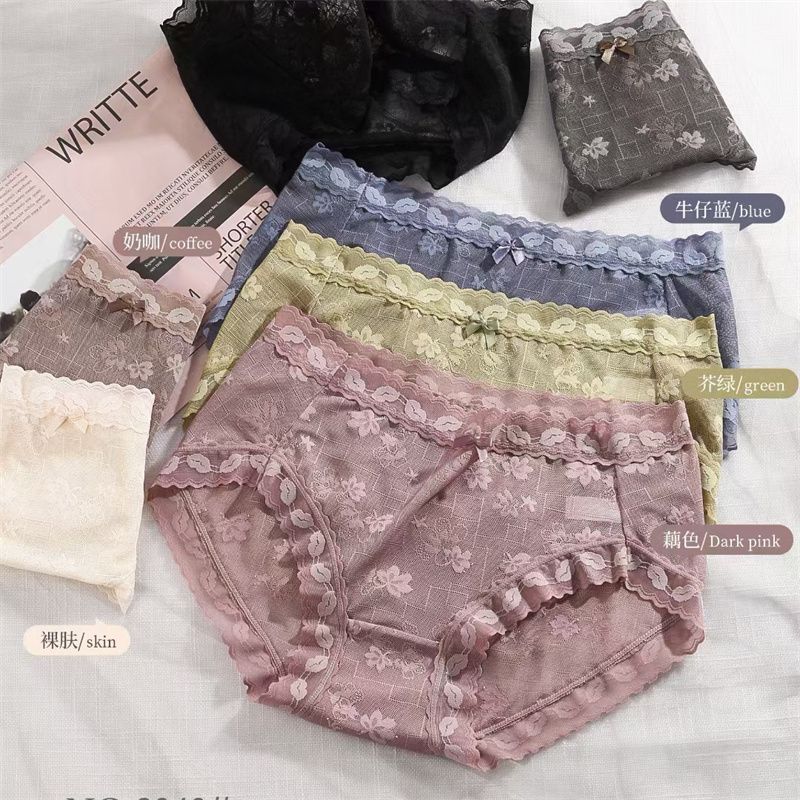Night Wonderful Sexy Gauze Lace Leopard Print Small Floral Underwear Ultra Thin Soft Cotton Crotch Shorts Female Summer 18
