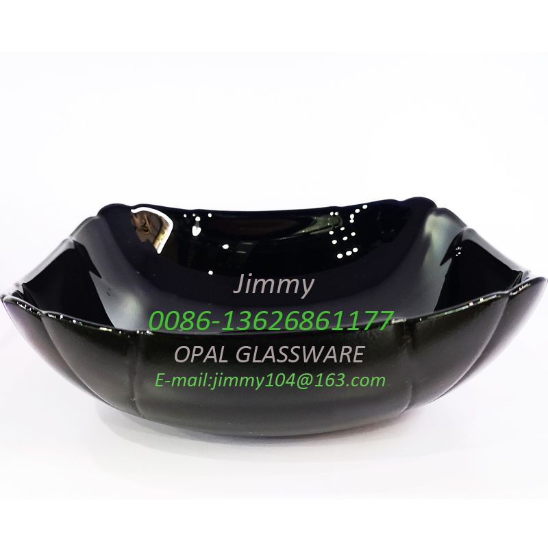 义乌好货白玉玻璃碗10寸汤碗黑料款 10' soup bowl-black opal ware