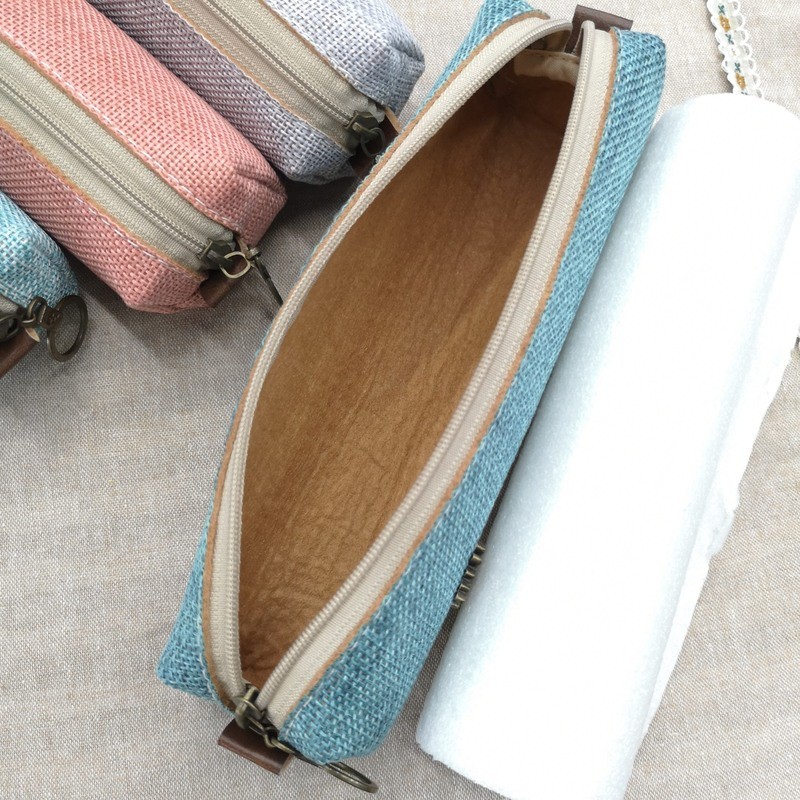 布禾初办公文化学习文具笔袋 新款许愿树仿麻方包方形笔袋学生文具袋收纳袋Pencil bag详情图7