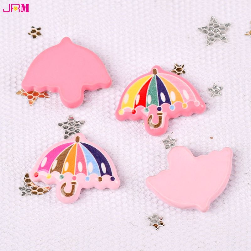 厂家直销 新款春天色系小号卡通雨伞树脂配件少女儿童头饰发饰创意手工材料细节图