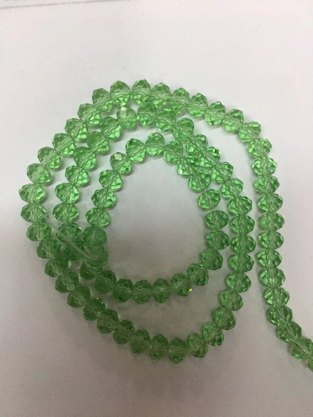 编手链的玻璃珠子散珠水晶diy手工串珠材料扁珠6厘孔兰色详情图4