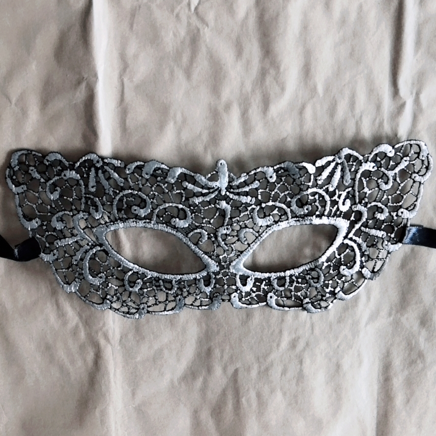Halloween masquerade Lace Veil Sexy eye mask Silver styling mask Female adult masquerade meter