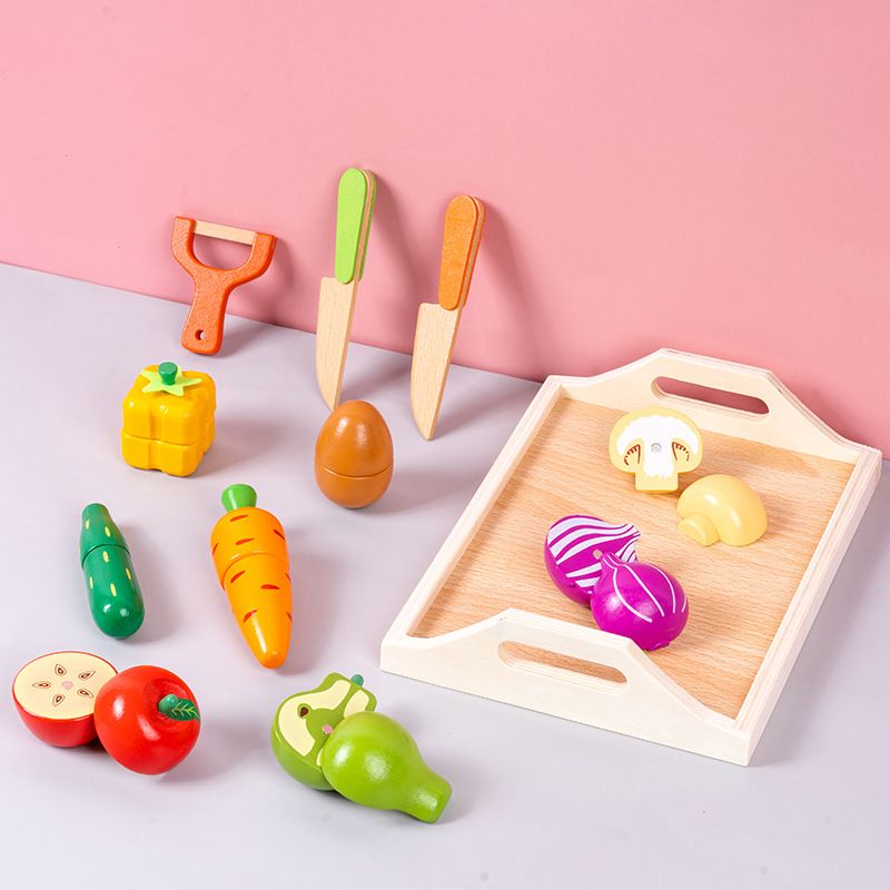 Cross-border children magnetic fruits and vegetables to see boys and girls simulation of every family puzzle development of early education toys Specification drawing