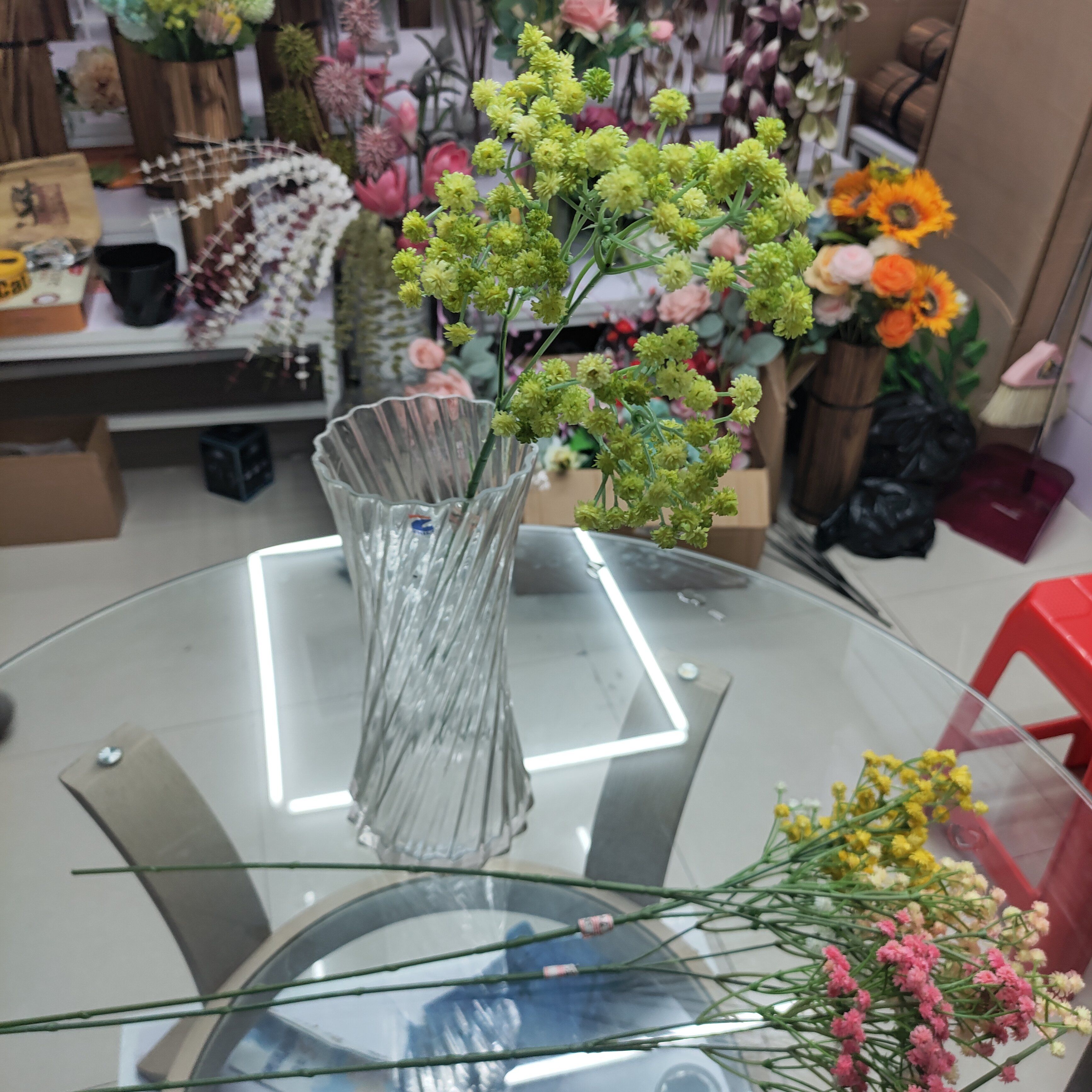 义乌市成裕仿真花满天星淡绿
