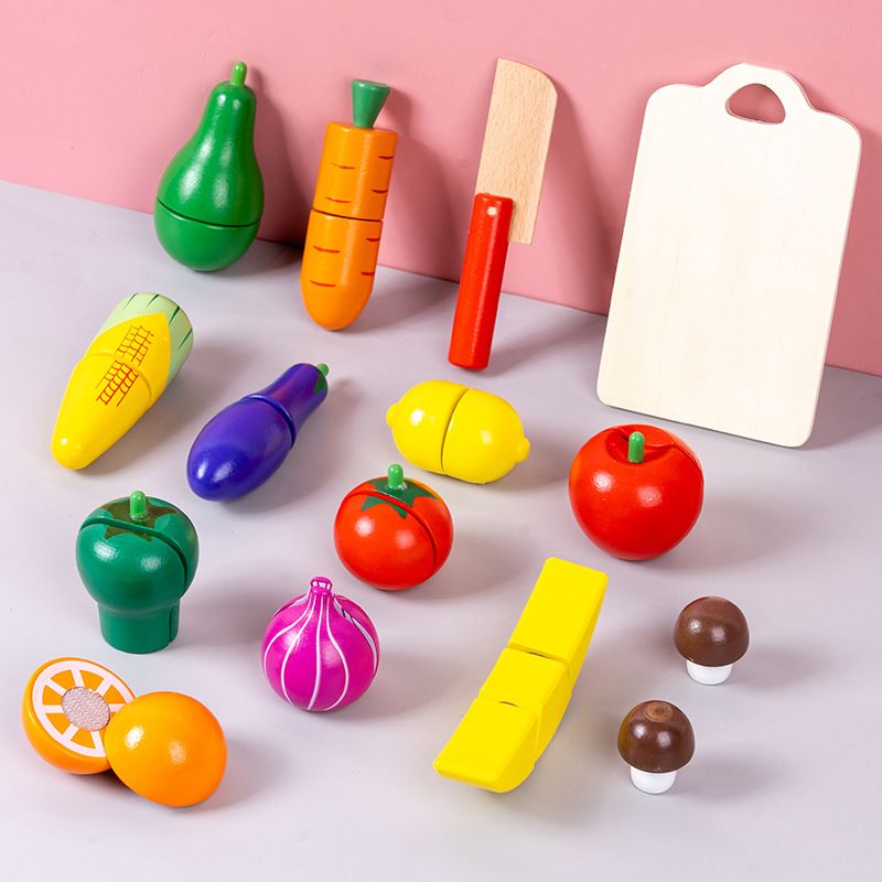 Cross-border children magnetic fruits and vegetables to see boys and girls simulation of every family puzzle development of early education toys details Picture