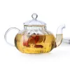 Thickened glass steaming teapot, boiling teapot, flower teapot, glass cup, Gongfu tea set, strainer teapot, striped teapot, flower teapot, 600ml details Picture