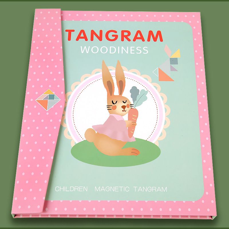 Children's geometric shape early education, versatile cognitive jigsaw puzzle, pink magnetic books for toddlers, tangram teaching toys Application Scenario