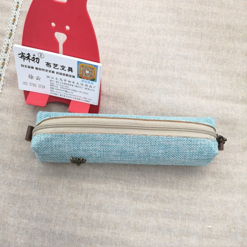 布禾初办公文化学习文具笔袋 新款许愿树仿麻方包方形笔袋学生文具袋收纳袋Pencil bag详情图2