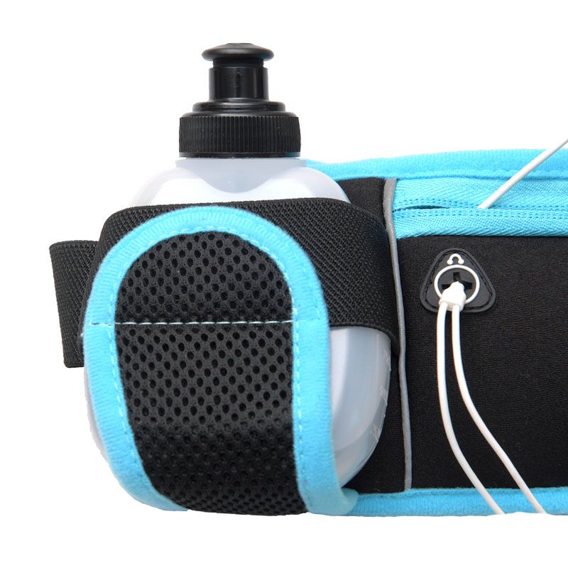 Double zipper, double pockets, headphone jack, water bottle bag, large capacity mobile phone, running bag, outdoor sports waist bag Application Scenario