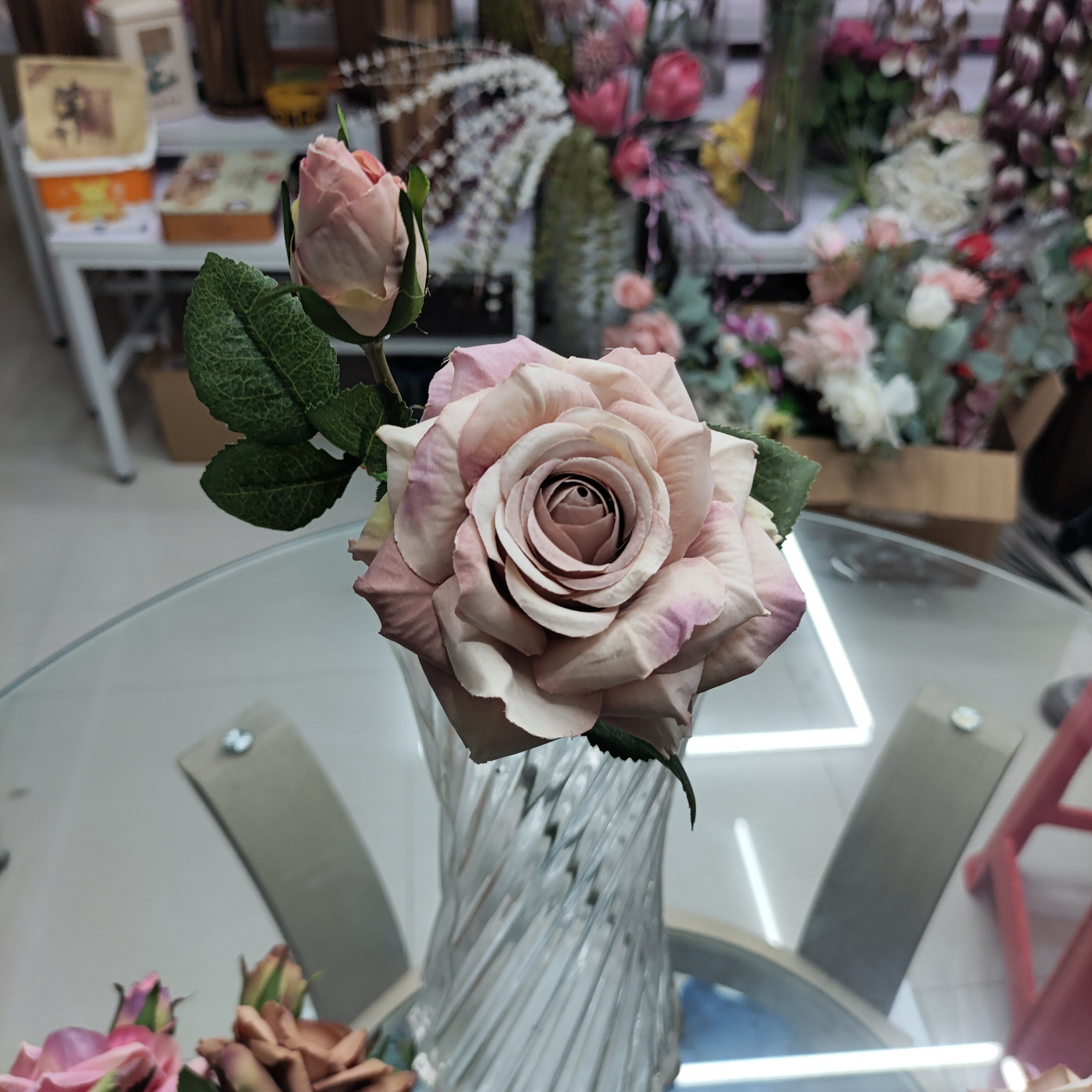 Yiwu Chengyu artificial flower single bud with curled edges in rose pink