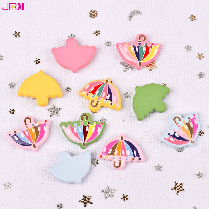 厂家直销 新款春天色系小号卡通雨伞树脂配件少女儿童头饰发饰创意手工材料