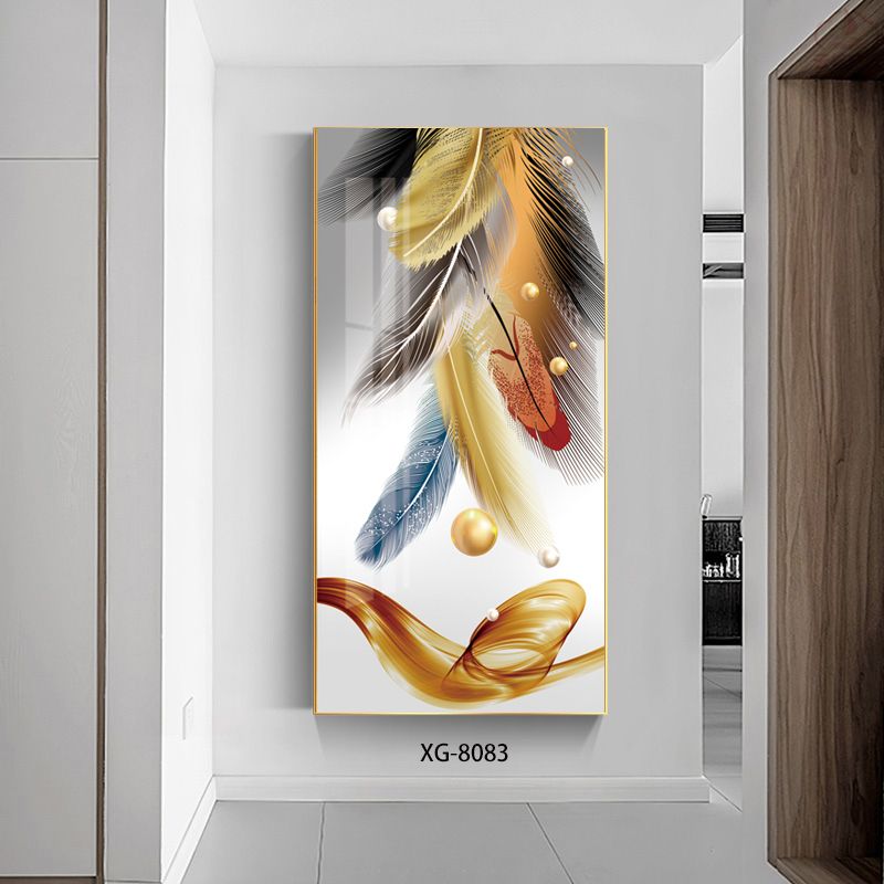 入户玄关装饰画轻奢晶瓷画客厅走廊过道壁画竖版现代简约玄幻挂画产品图