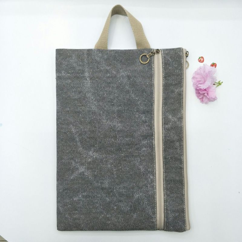 Buhechu New Korean Version Lattice Waterproof A5 Single-Pull File Bag Stationery Storage Bag Factory Direct Sales Item Picture