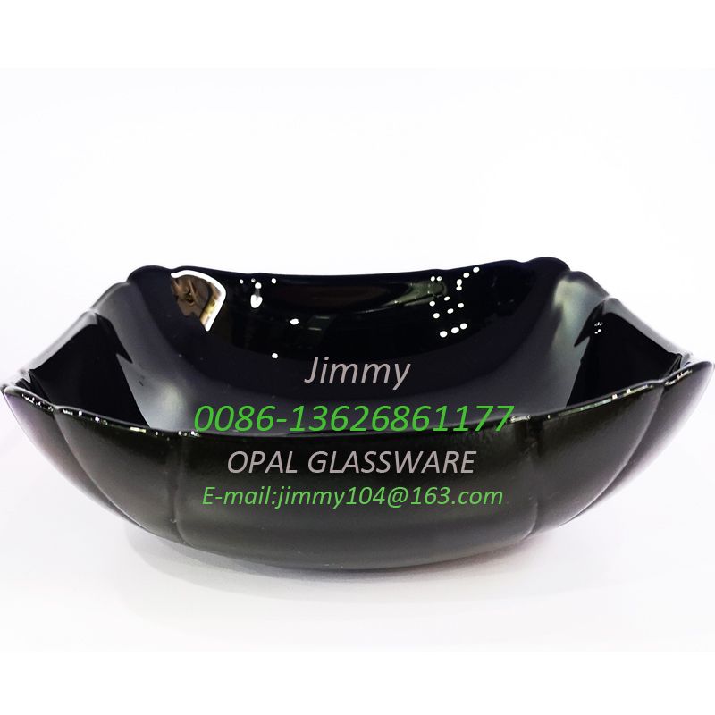 义乌好货白玉玻璃碗6寸汤碗黑料款 6' soup bowl-black opalware