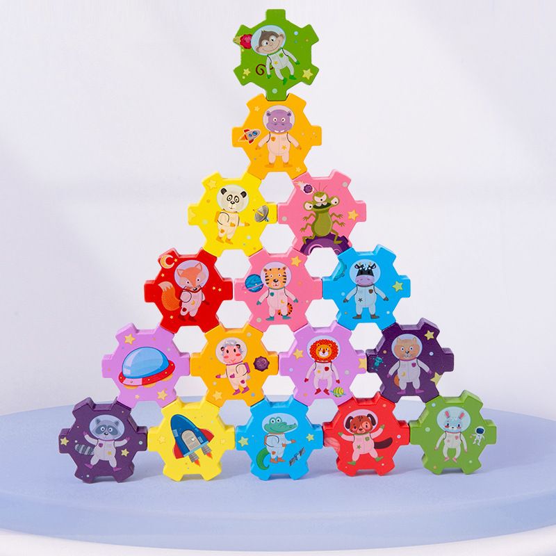 Cross-border balance Jenga building blocks children's intelligence early education Jenga tall baby stacking parent-child game wooden toys