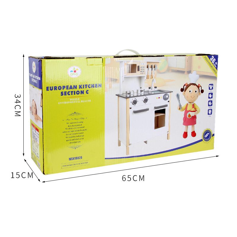 Children's simulated house, versatile kitchen set, European-style kitchen wooden children's toys, early education and intelligence toys Specification image