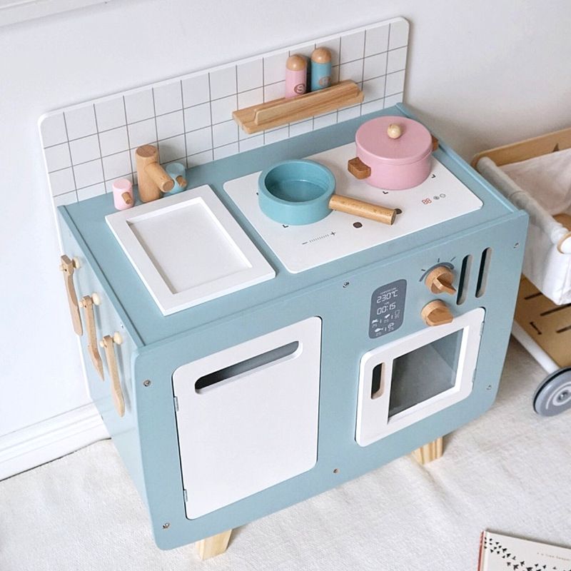 Cross-border Nordic retro children's house play kitchen toy set, simulation kitchenware, girl cooking, rice cooking doll house Application Scenario
