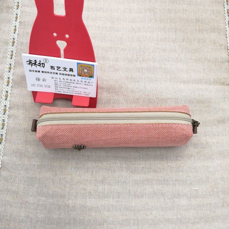 布禾初办公文化学习文具笔袋 新款许愿树仿麻方包方形笔袋学生文具袋收纳袋Pencil bag详情图3