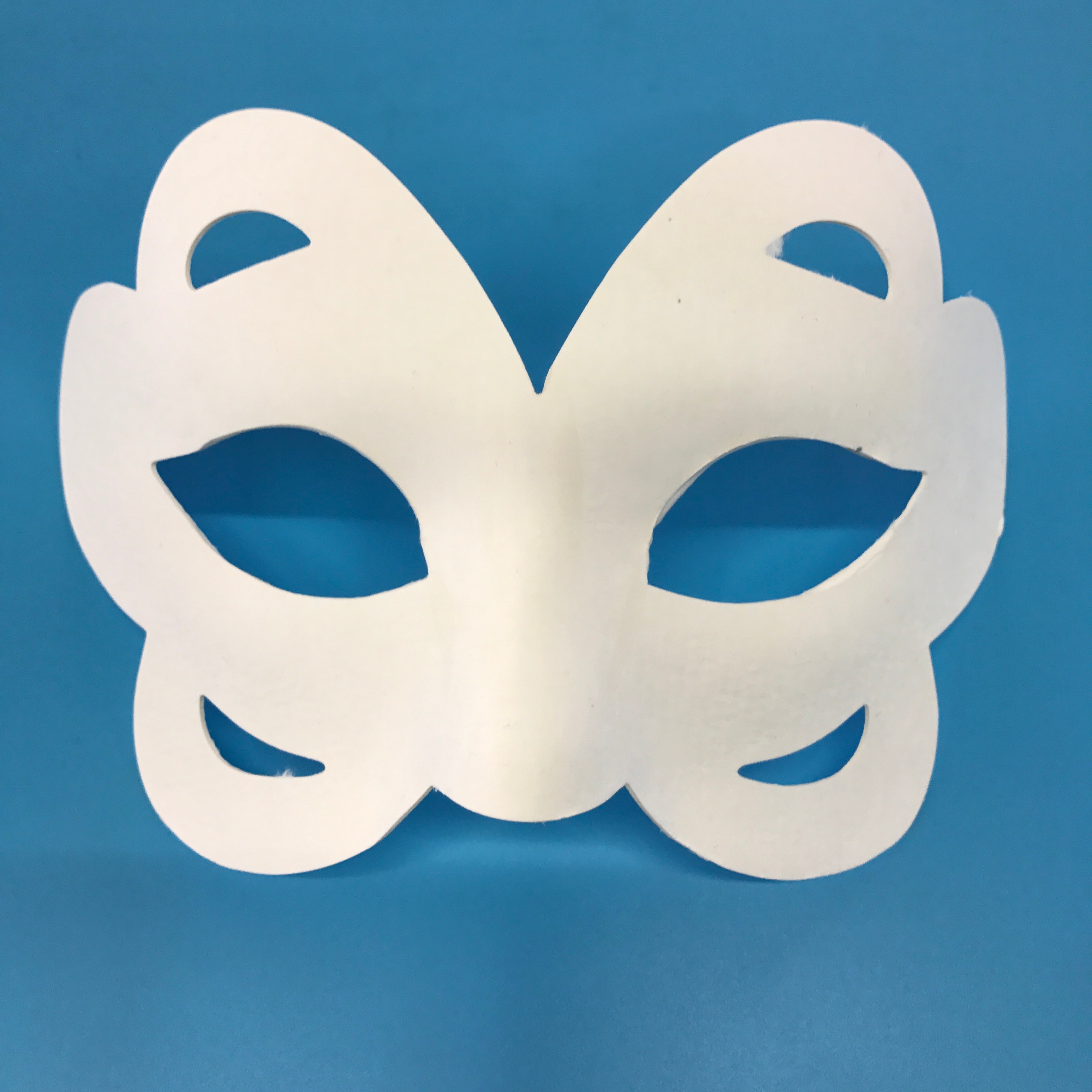 一次性动物款纸浆面具DIY创作个性手工画花蝴蝶白色面具绘画玩具详情1