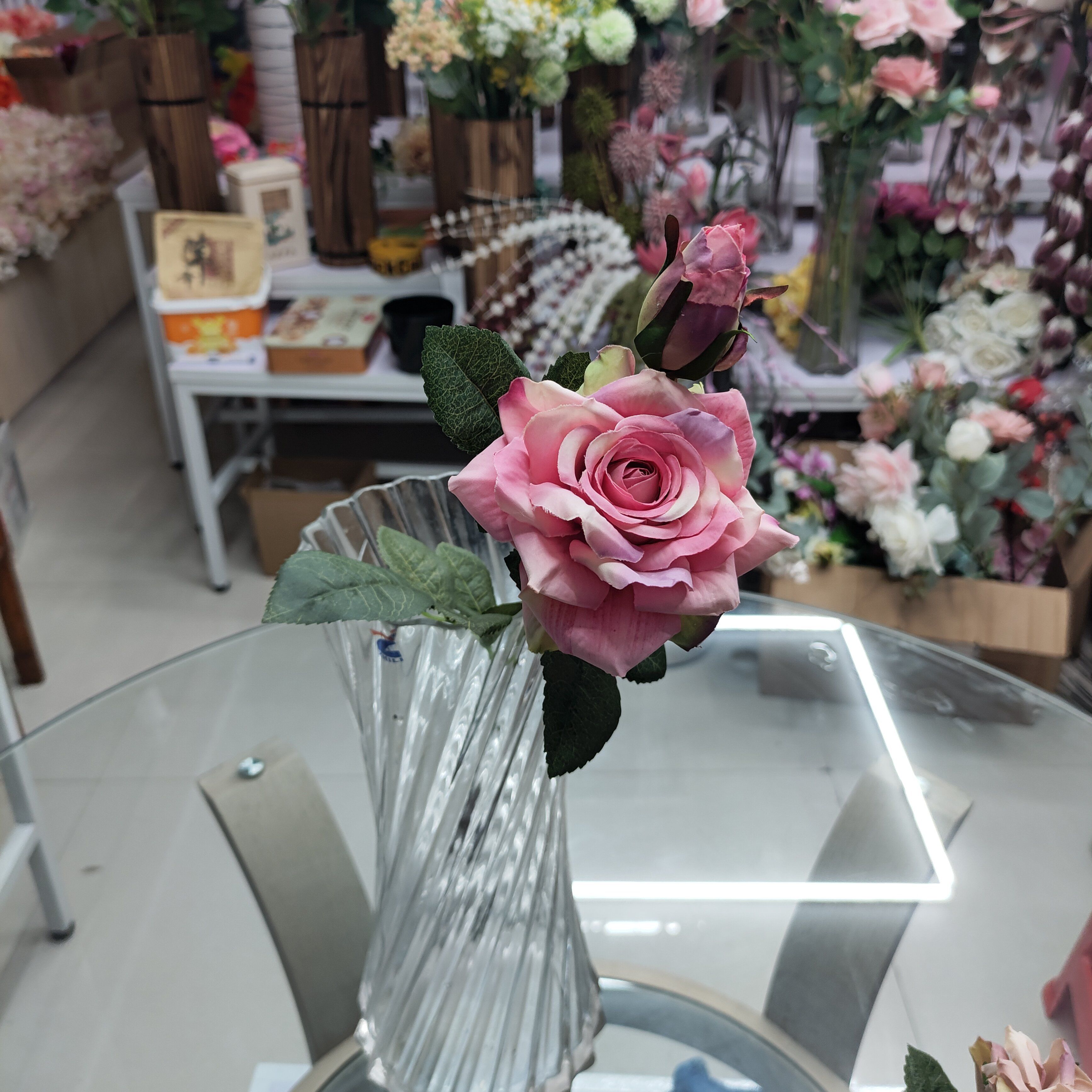 Yiwu Chengyu Artificial Flower Single rose with curled edges