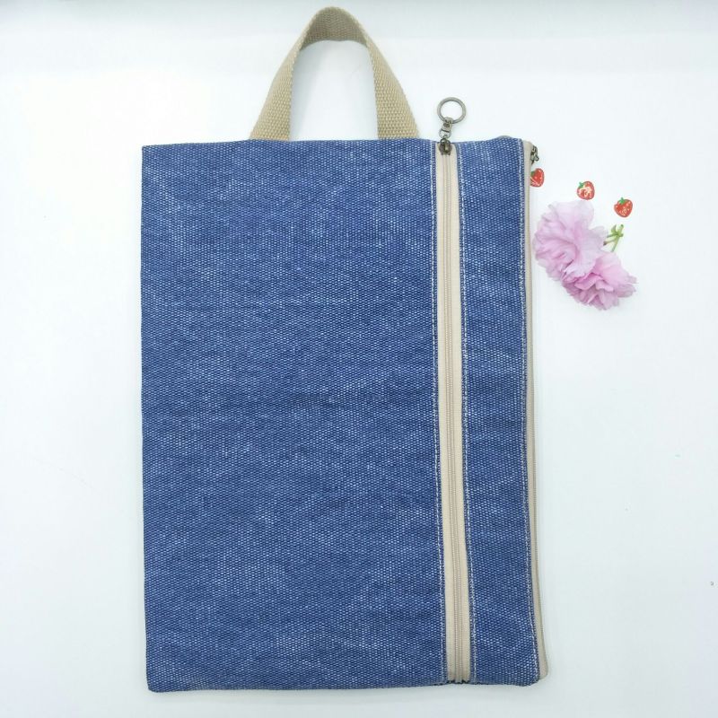 Buhechu New Korean Version Lattice Waterproof A5 Single-Pull File Bag Stationery Storage Bag Factory Direct Sales details Picture
