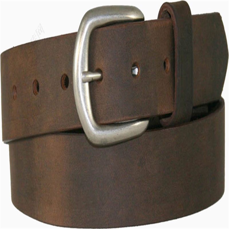 Men's buckle belt, retro top layer pure cowhide belt, men's versatile denim pure copper buckle belt 876789