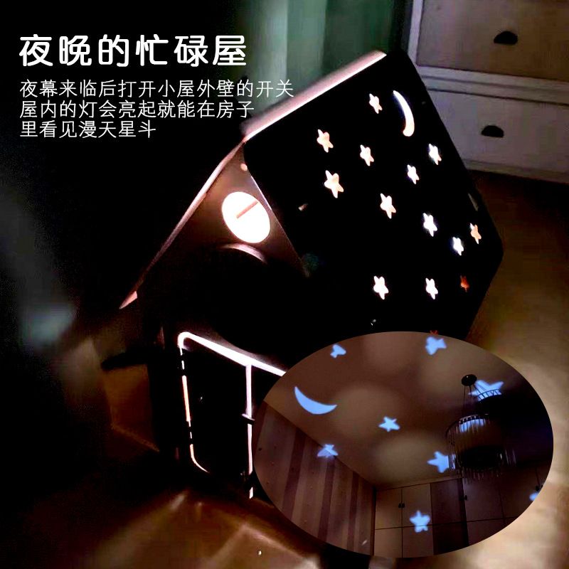 Montessori Exploration Macaron-colored starry sky ceiling luminous Busy house Unlocking board key matching teaching AIDS Wooden toys Specification image