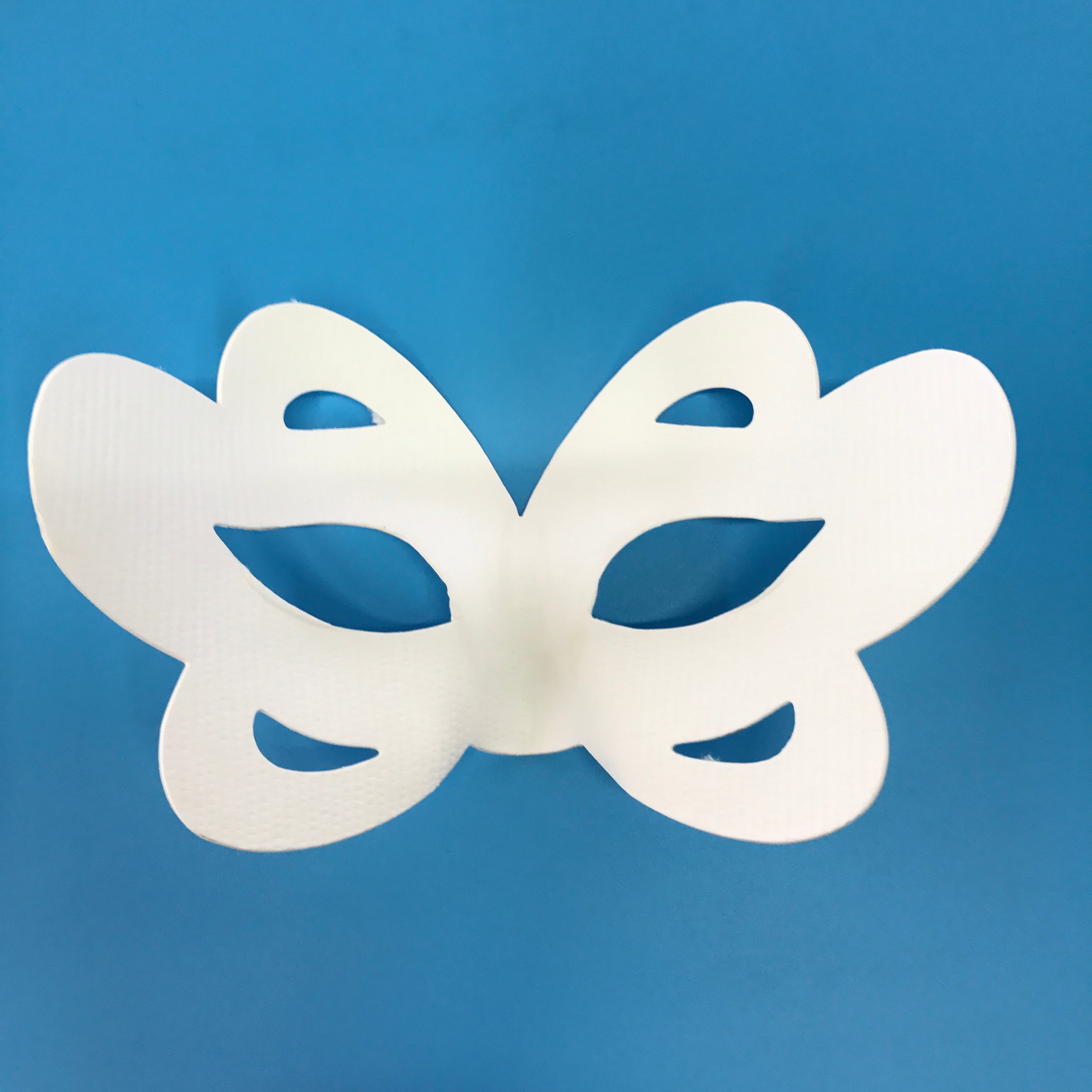 一次性动物款纸浆面具DIY创作个性手工画花蝴蝶白色面具绘画玩具详情3