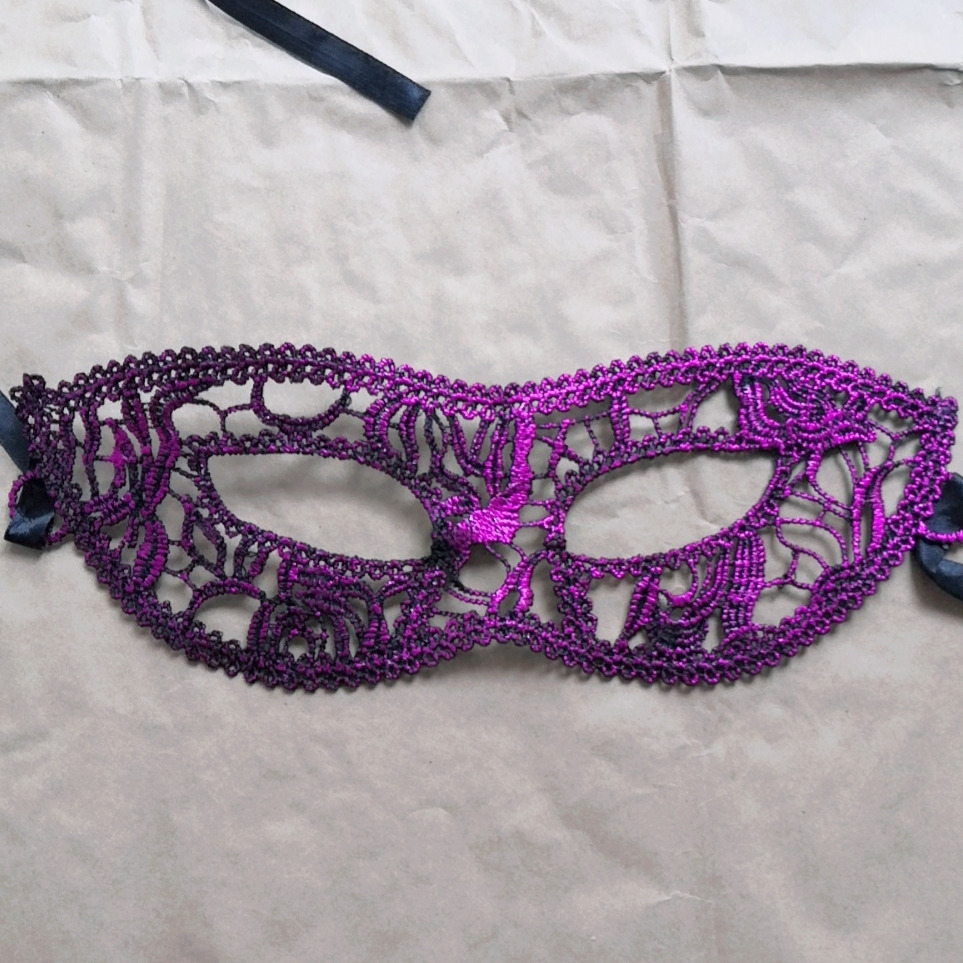 Halloween costume party Lace veil Sexy eye mask Purple set mask Female adult mask mask mask mask
