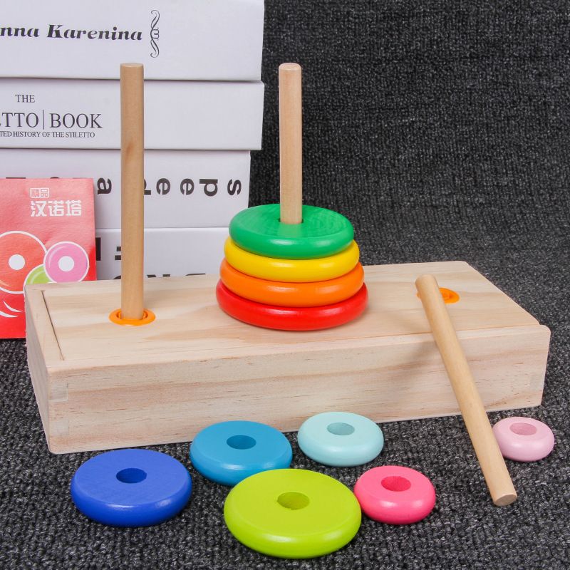 The 10th floor of the Wooden Tower of Hanoi, early education for primary school students, children's intelligence games, logical thinking, and toy river Application Scenario