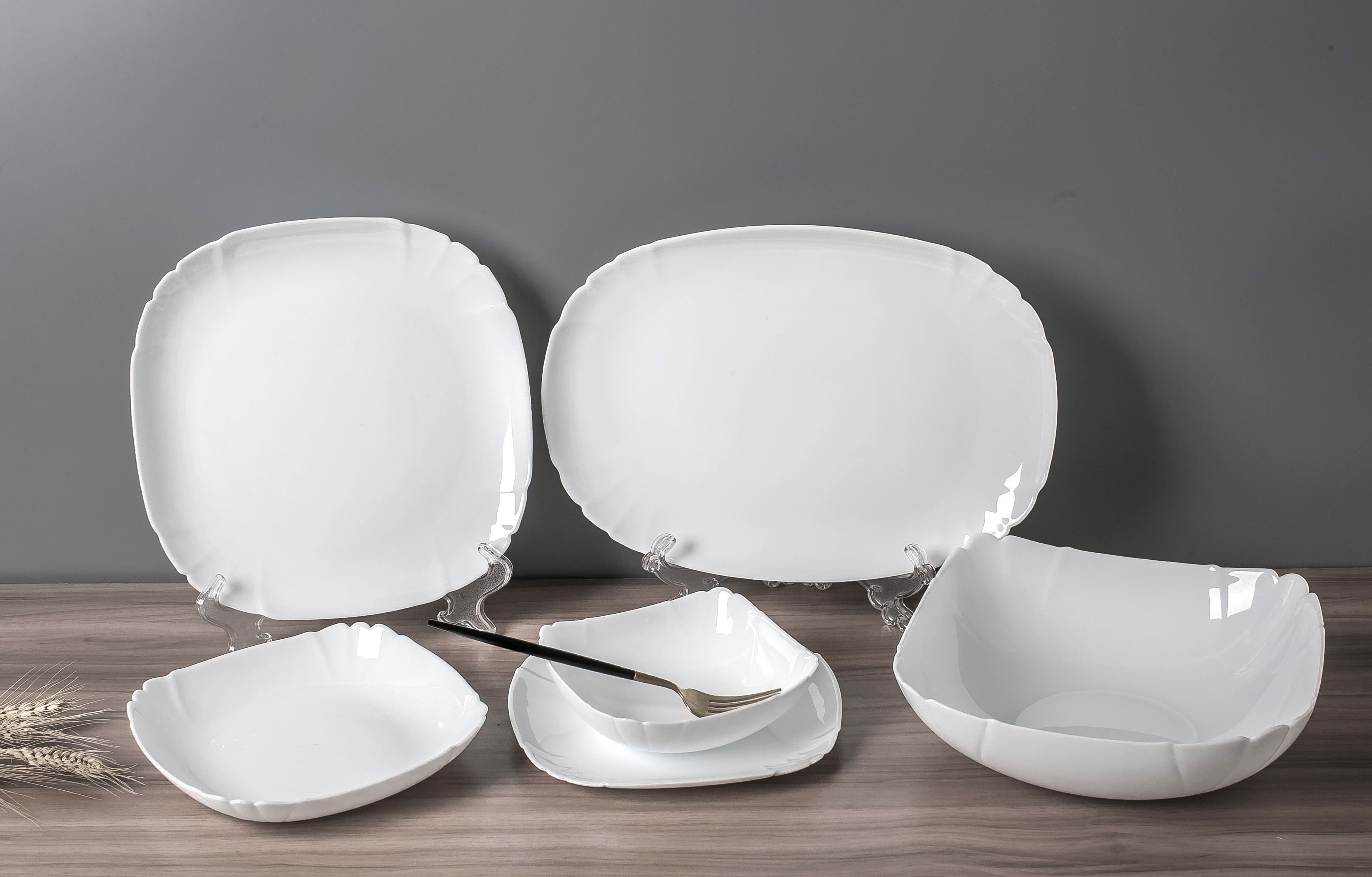 义乌好货白玉玻璃鱼盘14寸腰盘 14' oval plate-opal ware详情图3