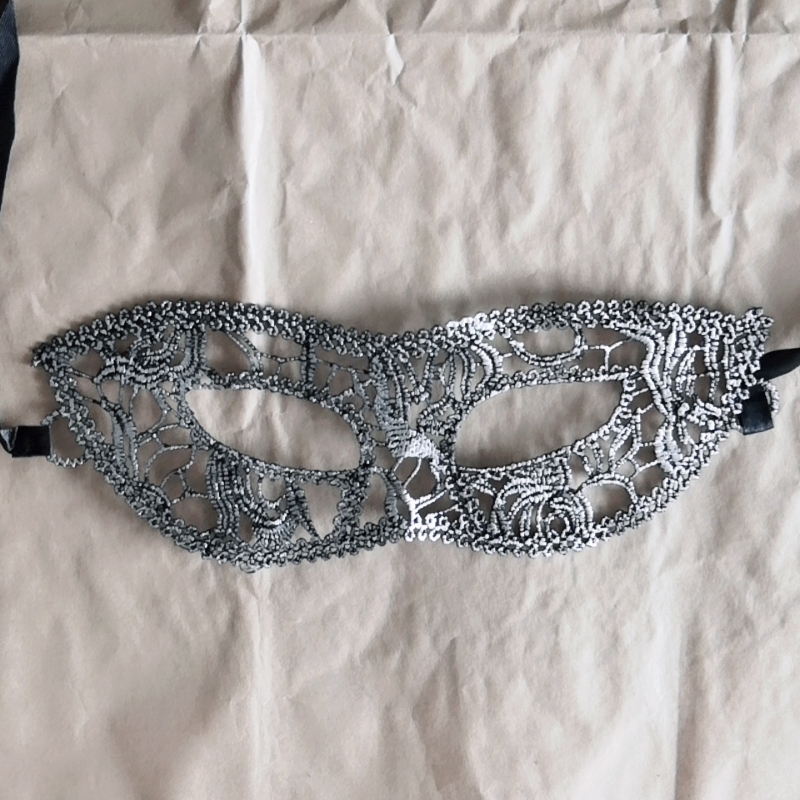 Halloween costume party Lace veil Sexy eye mask Silver styling mask Female adult mask mask mask mask