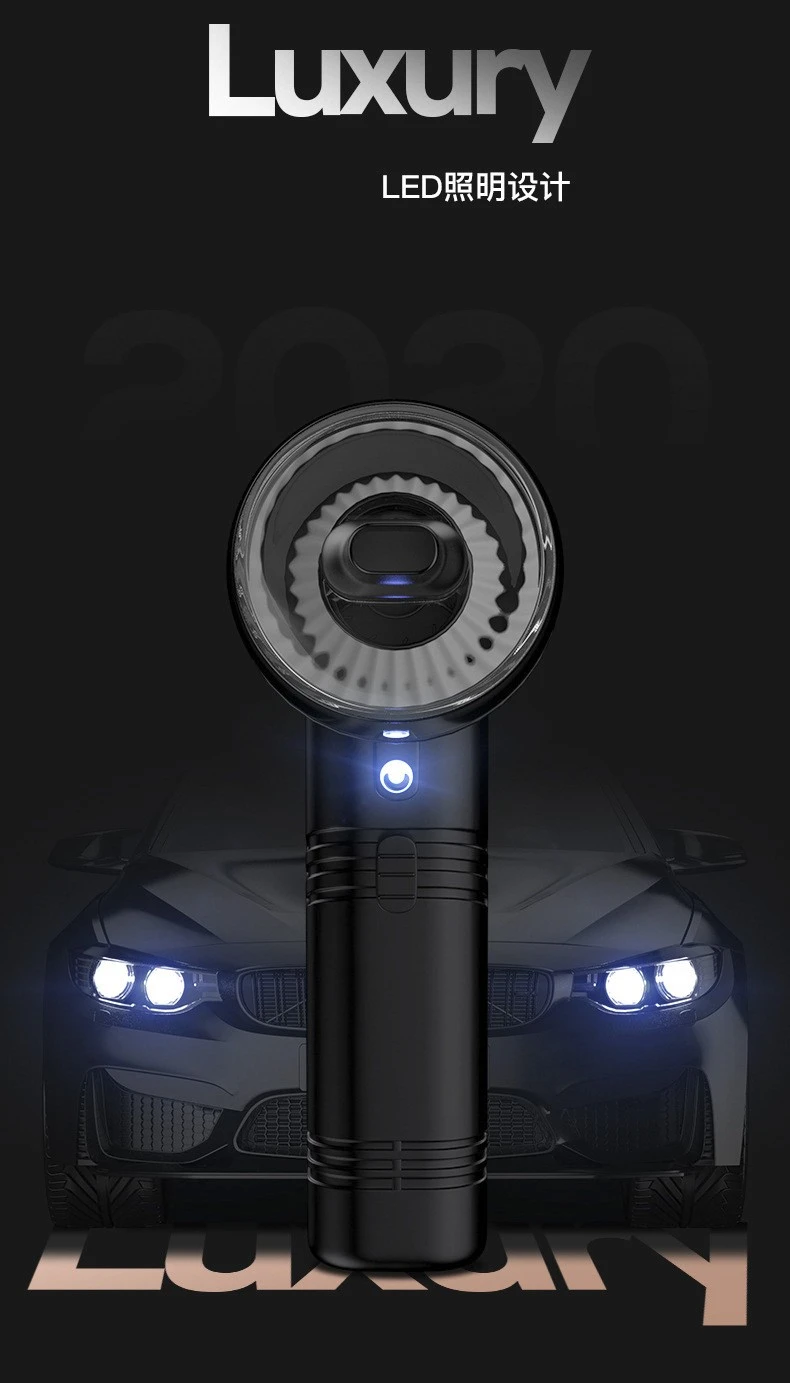 Automotive supplies: Dry and wet dual-purpose cordless car vacuum cleaner, high-power car vacuum cleaner with light, black wired detail image 6