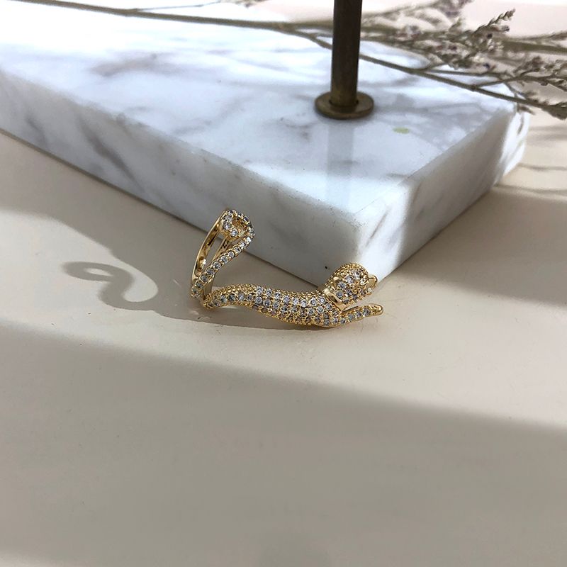 The new leopard micro-inset zircon ear buckles from Europe, America, Japan and South Korea are trendy, fashionable, individual and high-end, with no ear holes and no ear bone clips for women Application Scenario
