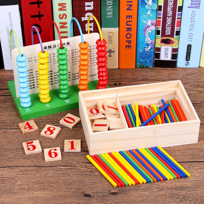 The wooden educational multi-functional calculation learning box is highly entertaining and can cultivate logical thinking ability. It is a parent-child game that exercises hand-eye coordination and opens up unlimited imagination space. It is an early education enlightenment toy that accompanies your growth details Picture