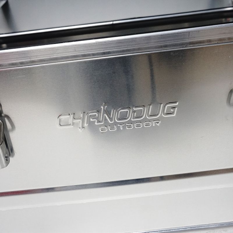 Outdoor camping aluminum alloy storage box, portable flip-top food storage box, large size Item Picture